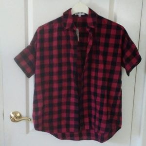MadewellRedBuffaloCheckShortSleeveFlannelSizeXS